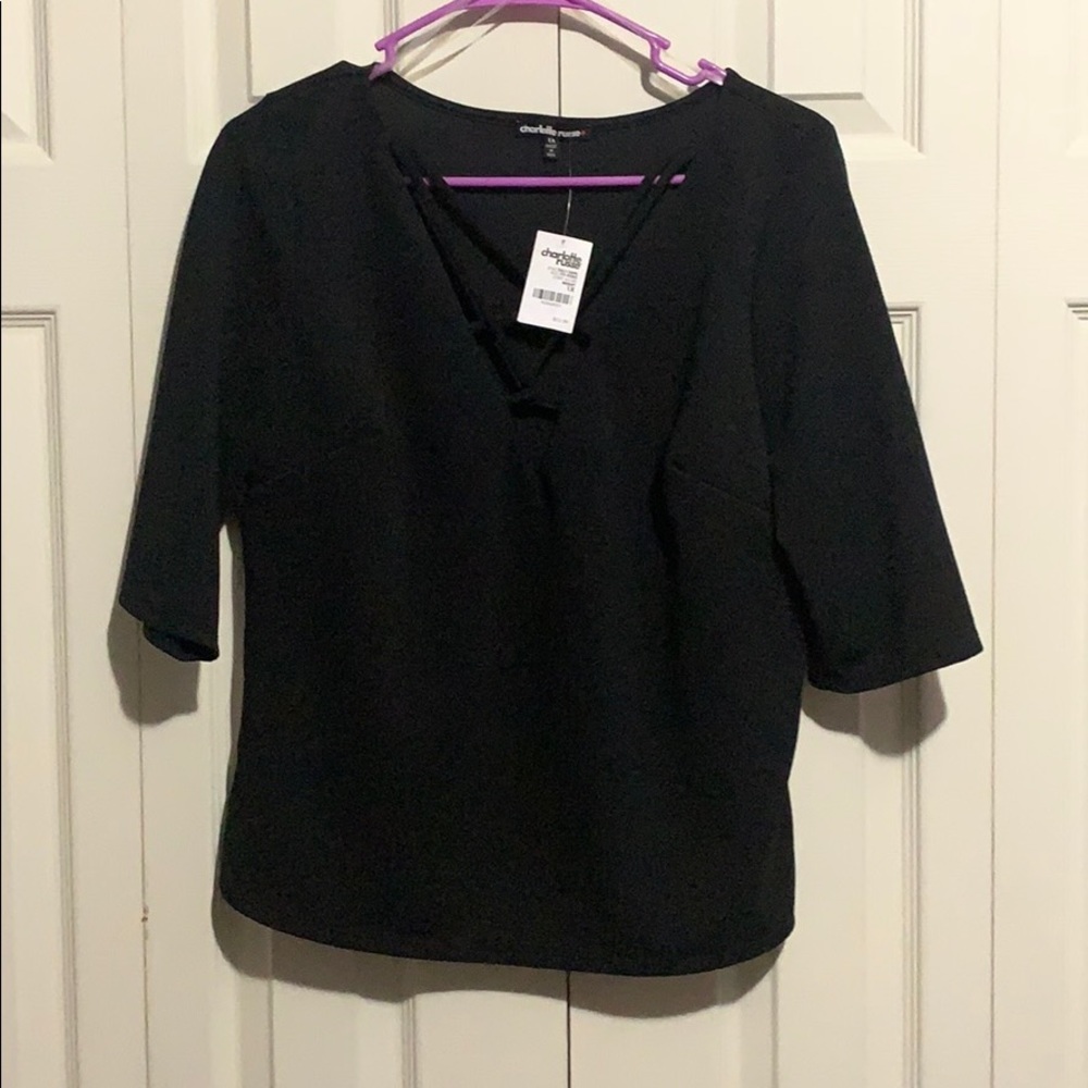 💕Cage front crop style top NWT